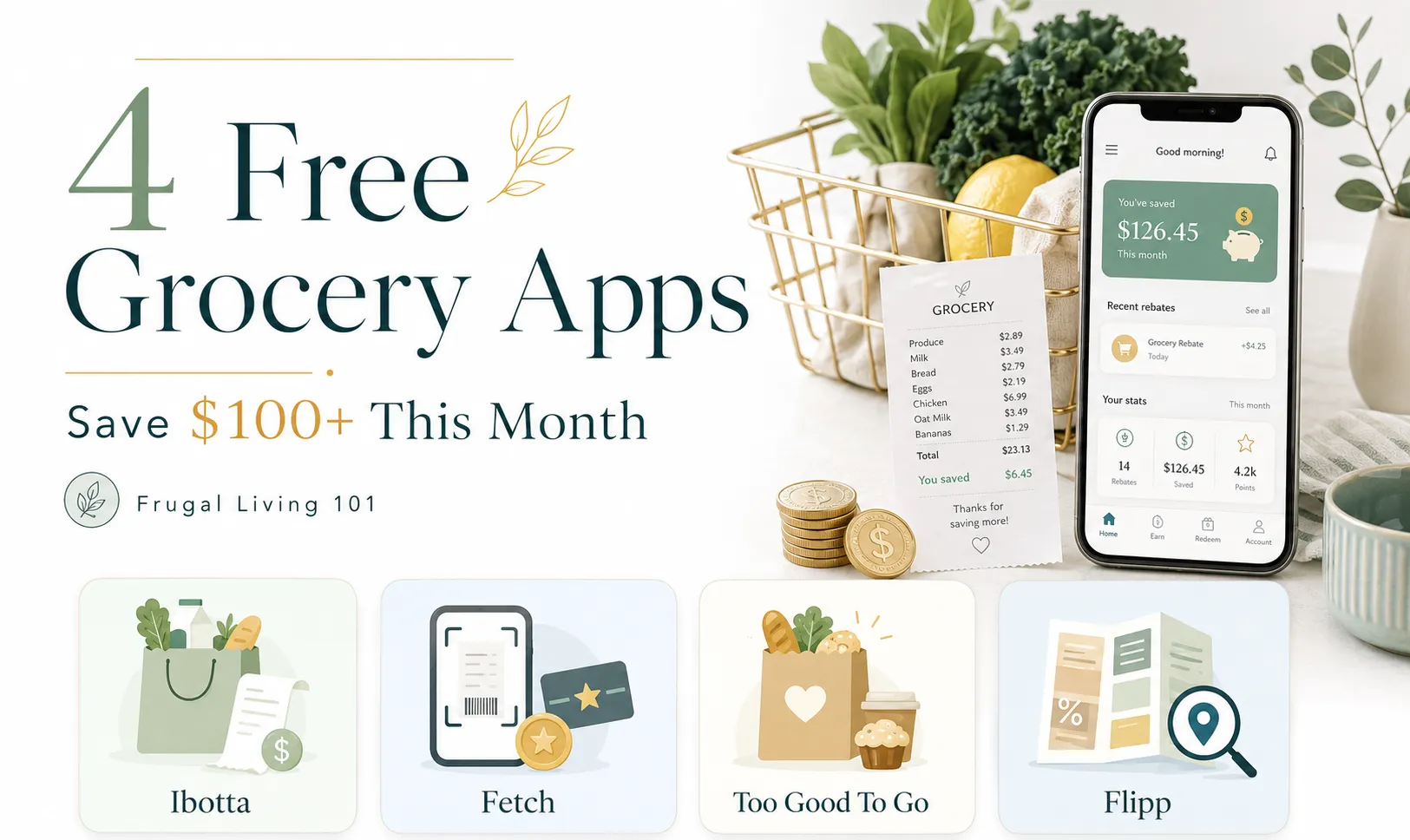 Frugal Living 101: 4 Free Smartphone Apps That Will Save You $100+ on Groceries This Month